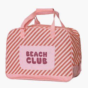 Bolso de Playa con Rejilla Stripes Bloom & Blush Personalizable
