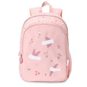 Mochila Mediana Blossom Birds + Llavero Personalizable